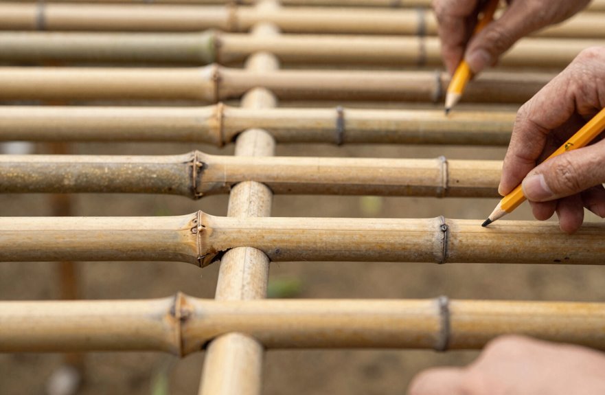Build a Bamboo Trellis in 10 Steps 5 mark intersections with pencil marks