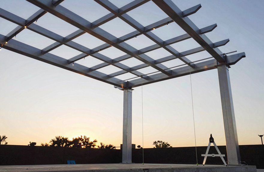 pergola light layout plan accents