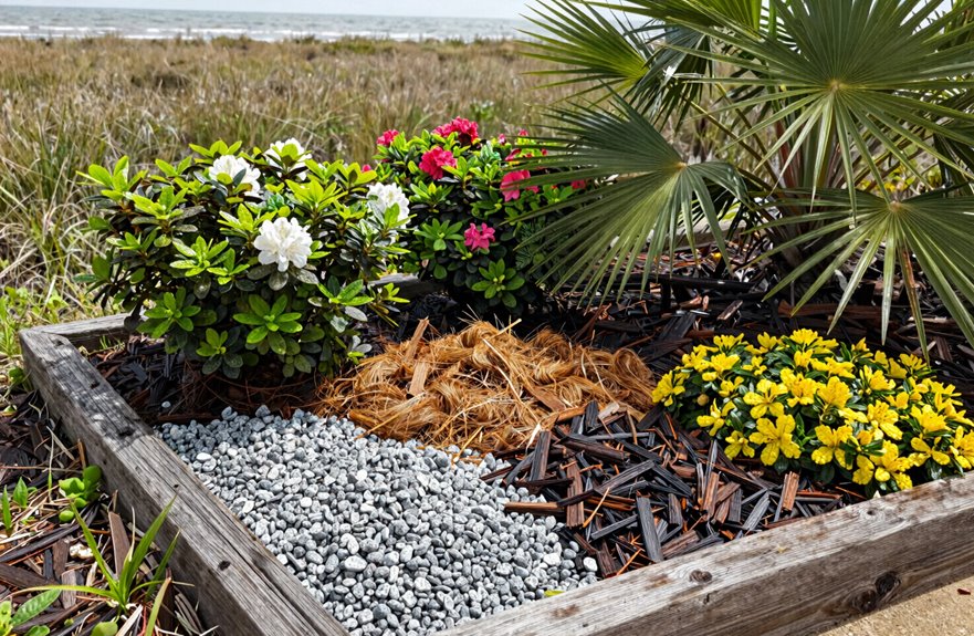 pine straw slow decomposing mulch considerations