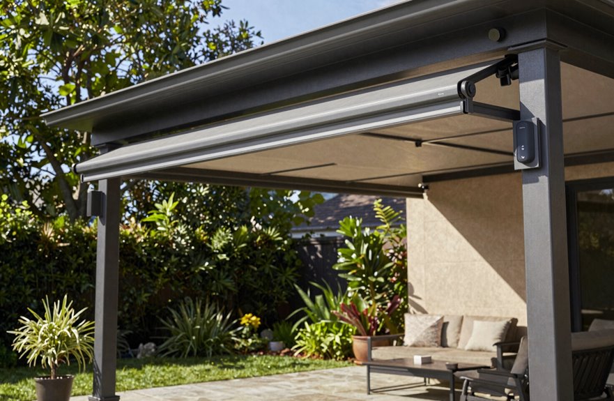 5 Outdoor Shade Structures Better Than Pergolas 3 retractable awning with sensors