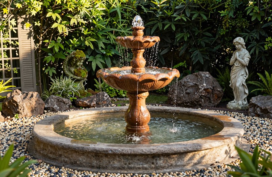rocky statue filled irrigation retreat