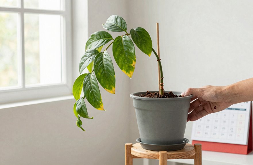 6 Ways to Make a Drooping Plant Stand Up Straight 2 rotate pots weekly for straight growth