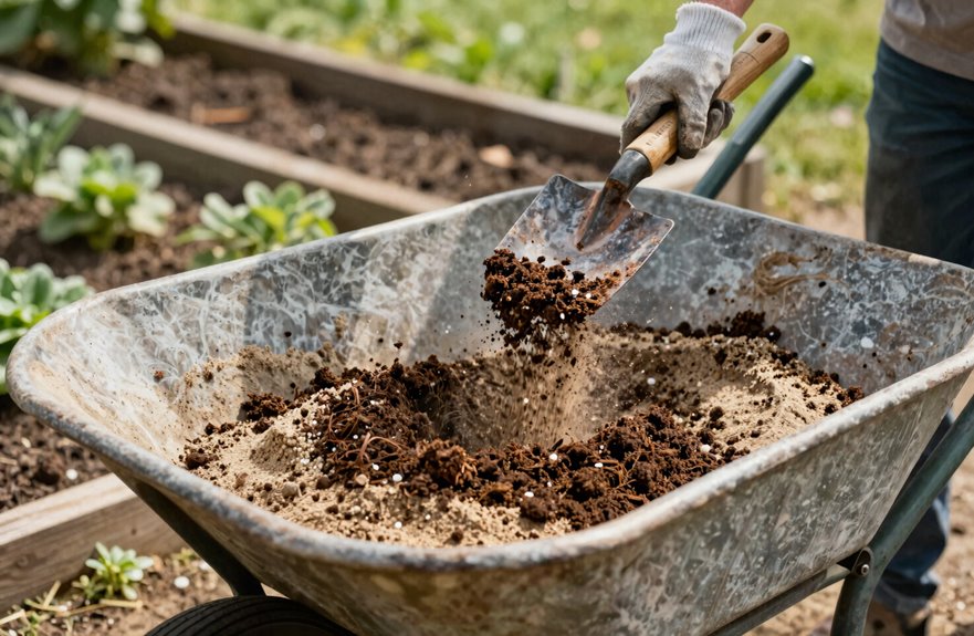 sand and compost blend fertilized