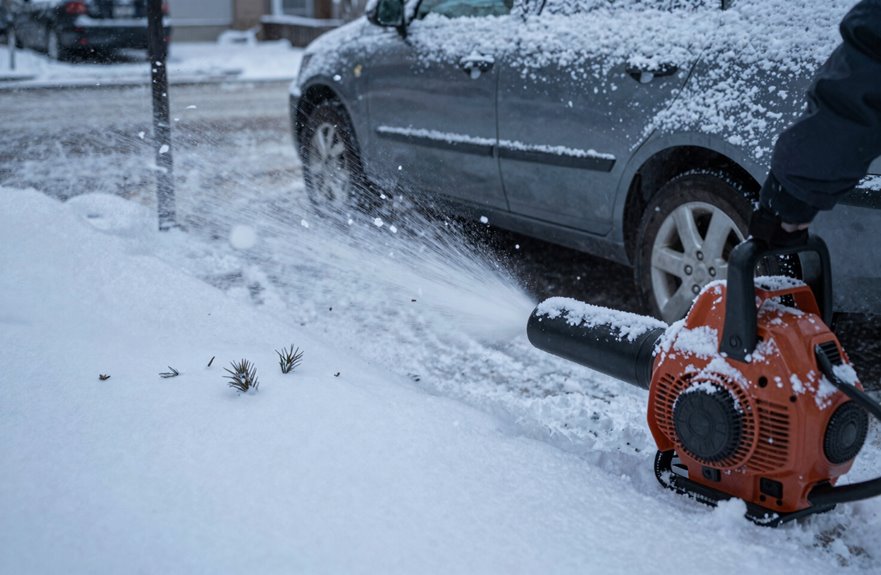 Does a Leaf Blower Work on Snow Effectively? 3 snow blower handles light not heavy