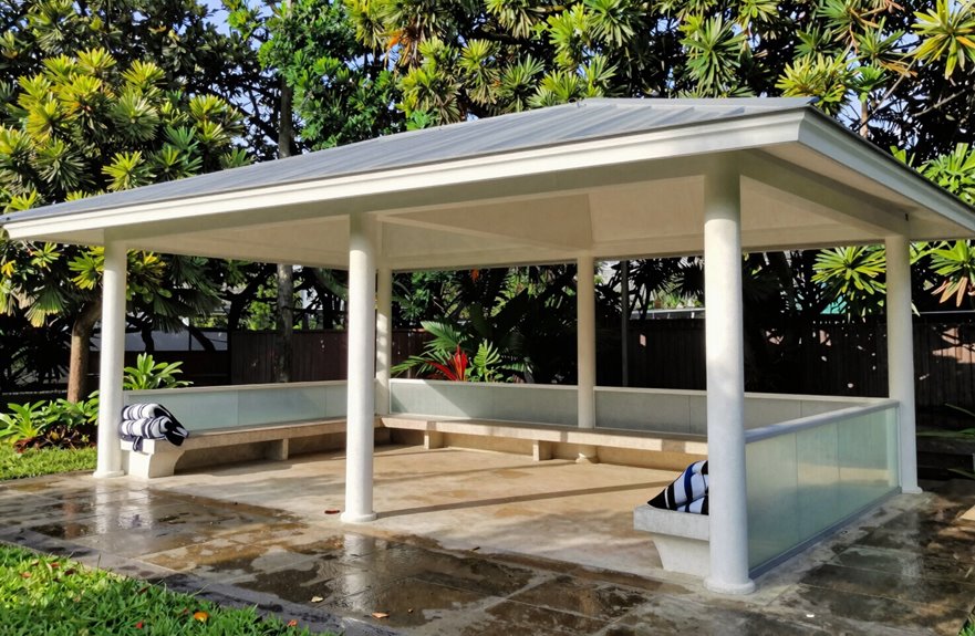 5 Outdoor Shade Structures Better Than Pergolas 2 solid roof pavilions protect year round