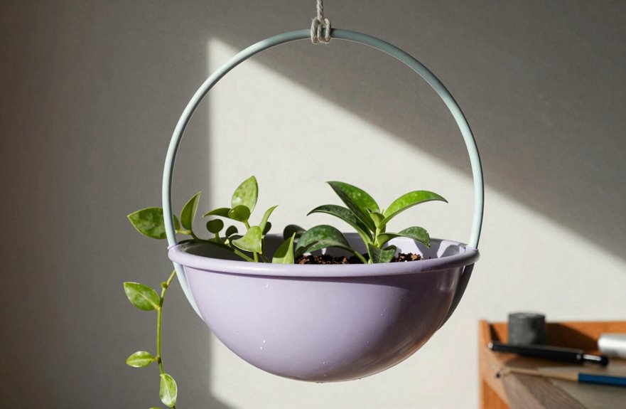10 DIY Hanging Plant Holders You Can Make Today 4 spray painted hoop planter instructions