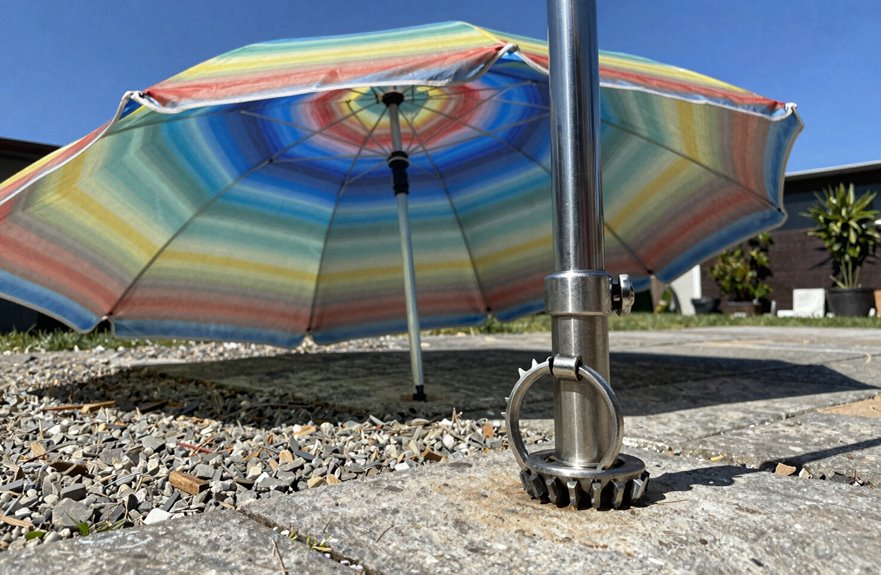 How to Keep Your Outdoor Umbrella From Spinning in the Wind 5 umbrella ring friction lock