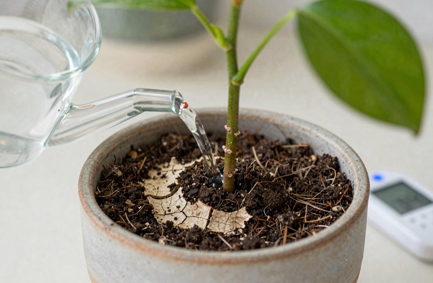 water only when soil dries thoroughly